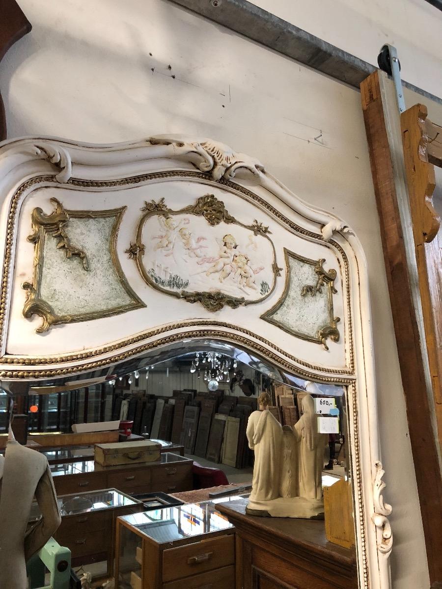 Antique Big White Mirror Burbri Recent Added Items European Antiques Decorative