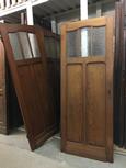 2x Antieke deur stijl in Hout en glas, 19e eeuws