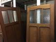 2x Antieke deur stijl in Hout en glas, 19e eeuws