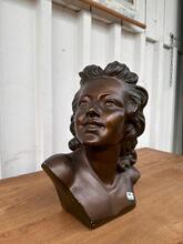 Art deco gips beeld vrouw antiek 1920-1939