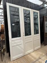 Glazen deuren Antiek stijl in hout en glas,