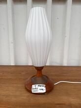 Scandinavische tafel lamp  Antiek stijl in glas en hout , 20e eeuw