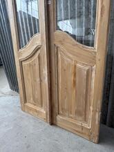 Set deuren art deco  Antiek stijl in Hout en glas,