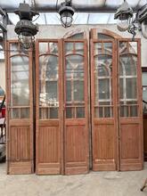 Set van twee glazen deuren Antiek stijl in Hout en glas, Frankrijk
