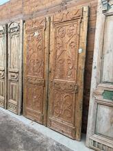 Antieke set deuren  stijl in hout,