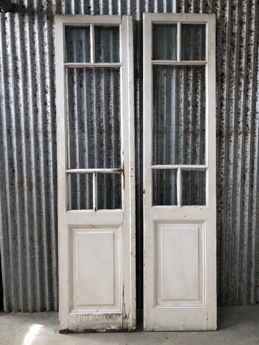 Antieke set deuren met glas - Oude bouwmaterialen Burbri