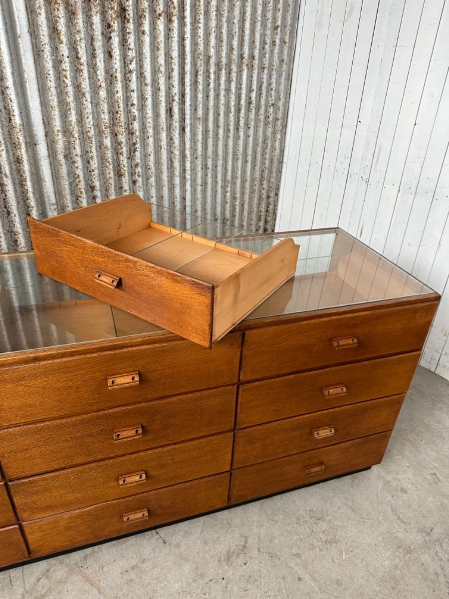 Antique Counter glass and drawers