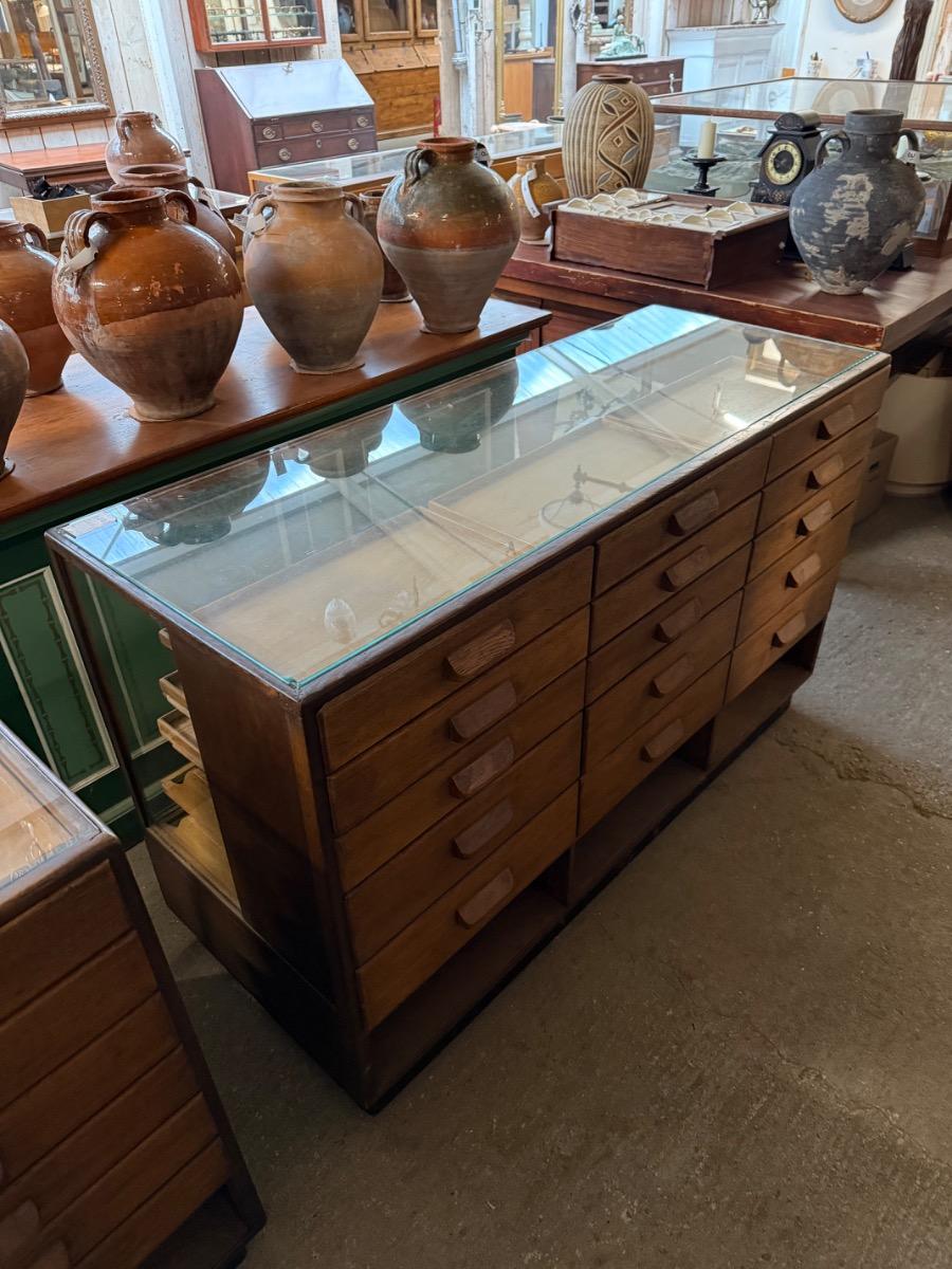 Antique Counter with glass top