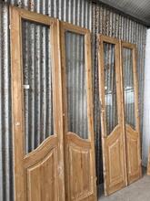 Antique style Original 2-panel doors in art deco style  in Wood and glass