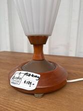 Antique style Scandinavian table lamp  in glass and wood 20-century