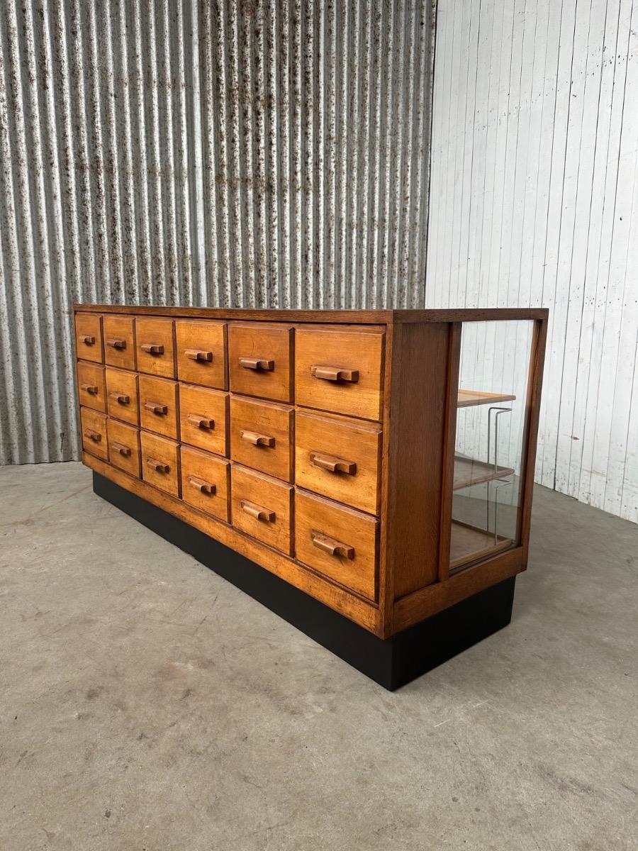 Antique Shop counter cabinet with drawers