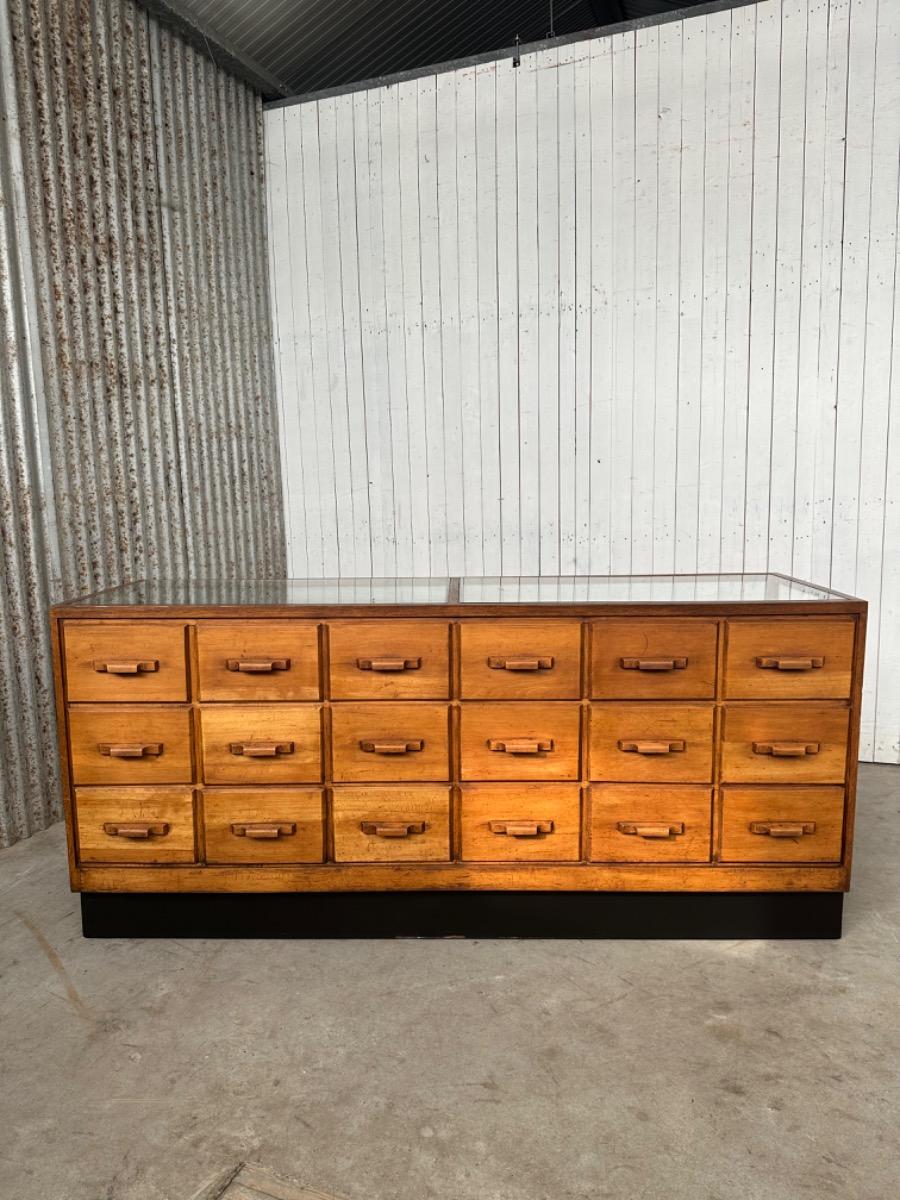 Antique Shop counter cabinet with drawers