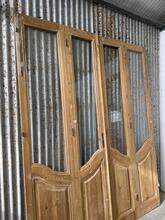 Antieke 4-slag deuren art deco Art Deco stijl in hout en glas ,