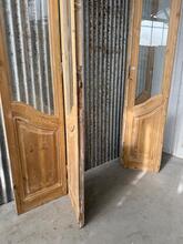 Antieke 4-slag deuren art deco Art Deco stijl in hout en glas ,