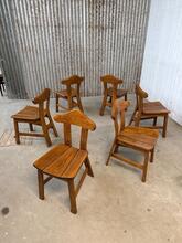 Brutalist houten stoelen stijl in Hout,