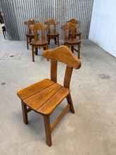Brutalist houten stoelen stijl in Hout,