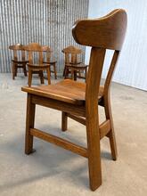 Brutalist houten stoelen stijl in Hout,