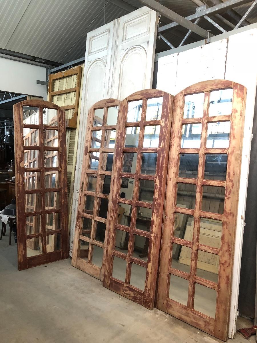 Antieke set deuren met glas - Oude bouwmaterialen Burbri