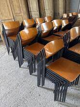 Vintage style Chairs in wood and iron, Dutch 1960