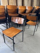 Vintage style Chairs in wood and iron, Dutch 1960