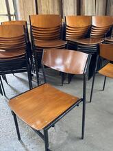 Vintage style Chairs in wood and iron, Dutch 1960