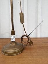 Vintage brass bureaulamp Tiffany stijl in glass and brass, 1930