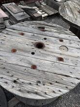 Houten tafel decoratie katrol Vintage stijl in Hout, Nederland