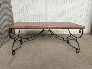 Tafel Vintage stijl in Hout en metaal,