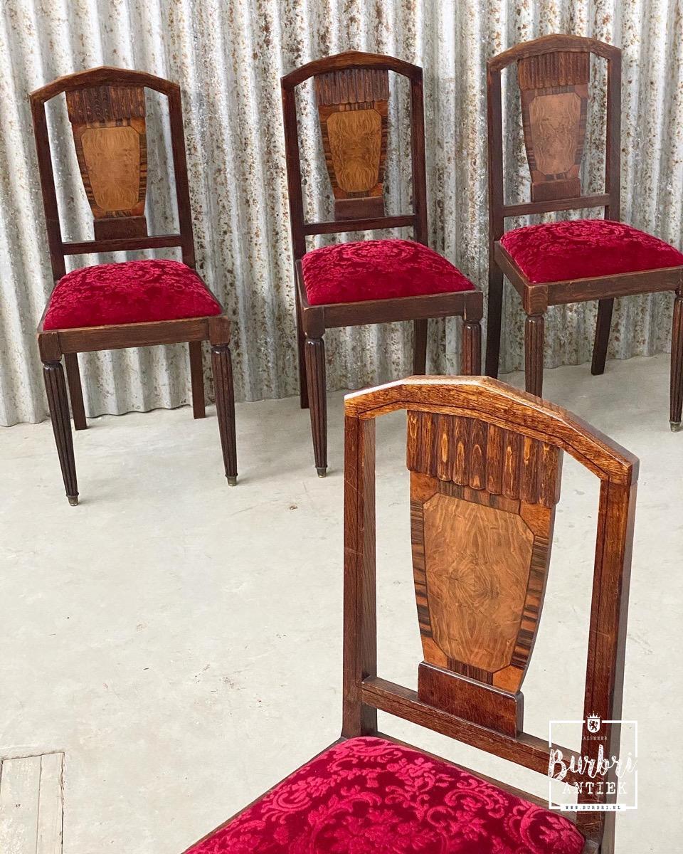 trek de wol over de ogen lamp Onbevreesd 6 Art-deco Chairs - Tafel & Stoelen - Antieke meubels - Burbri