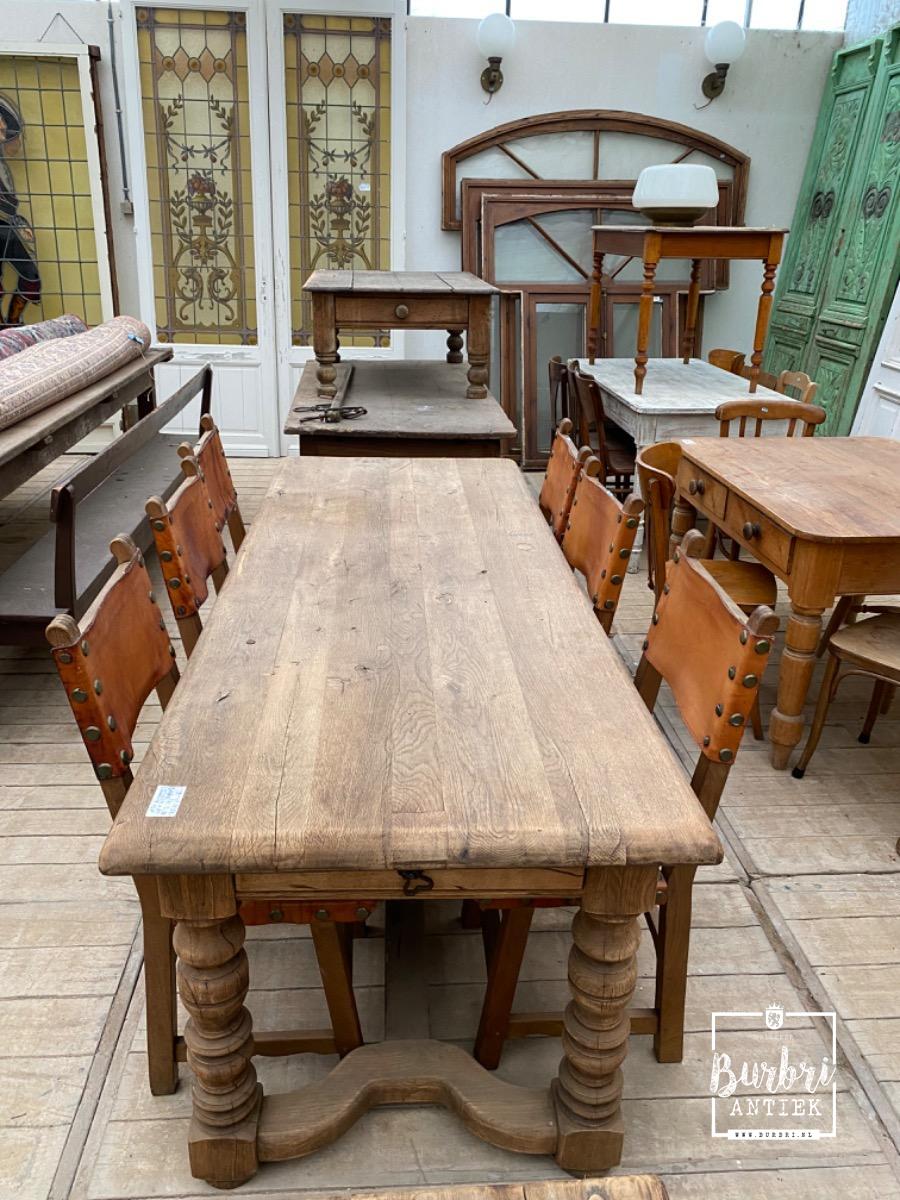 Antique table - Tafel Stoelen - Antieke -